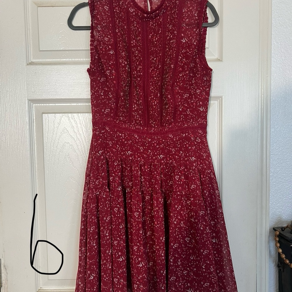 Elegant Red Floral Dress